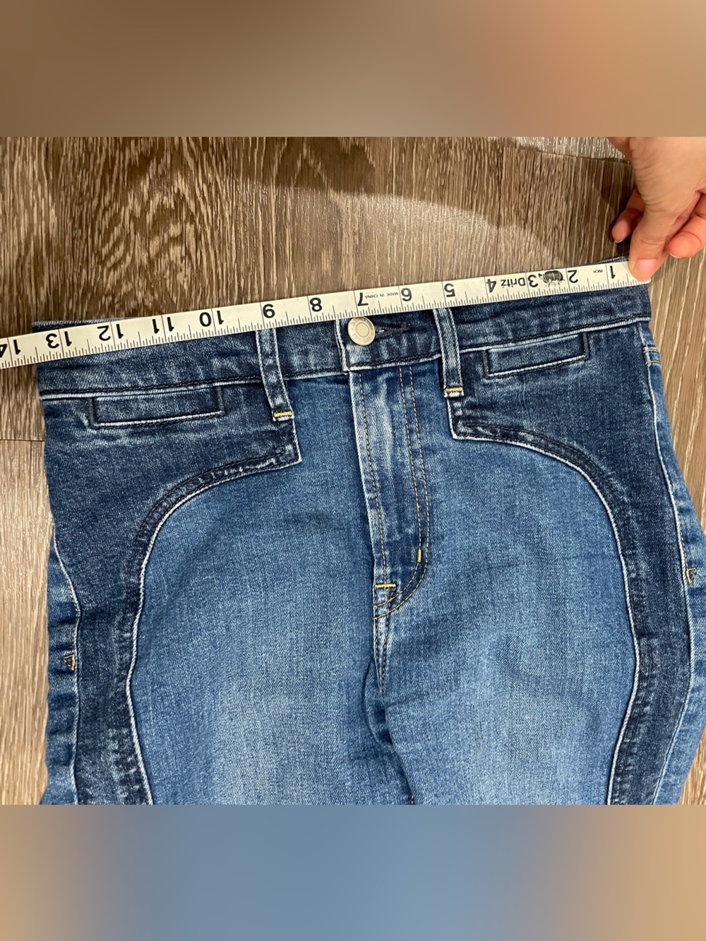 GAP Medium Blue 70s flare high rise jeans petite - Picture 3 of 5